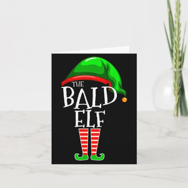 Cartão The Bald Elf Family Matching Group Christmas Gift  (Frente)