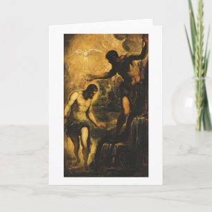 Cartão The Baptism of Christ (oil on canvas)