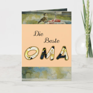 Cartão The Best Oma In German Folded Greeting Card