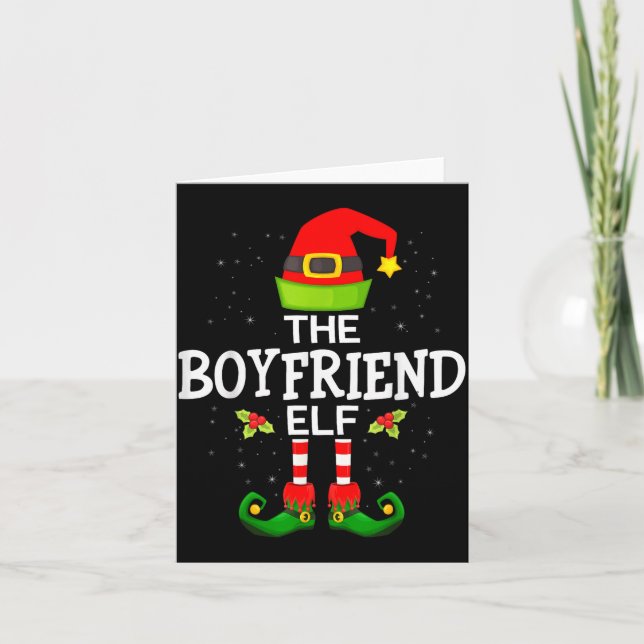 Cartão The Boyfriend Elf Christmas Family Matching Pajama (Frente)