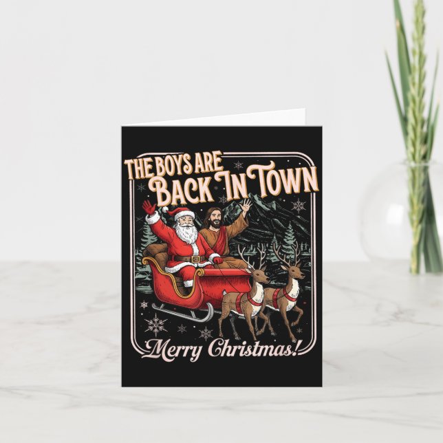 Cartão The Boys Are Back In Town Christmas Christian Sant (Frente)
