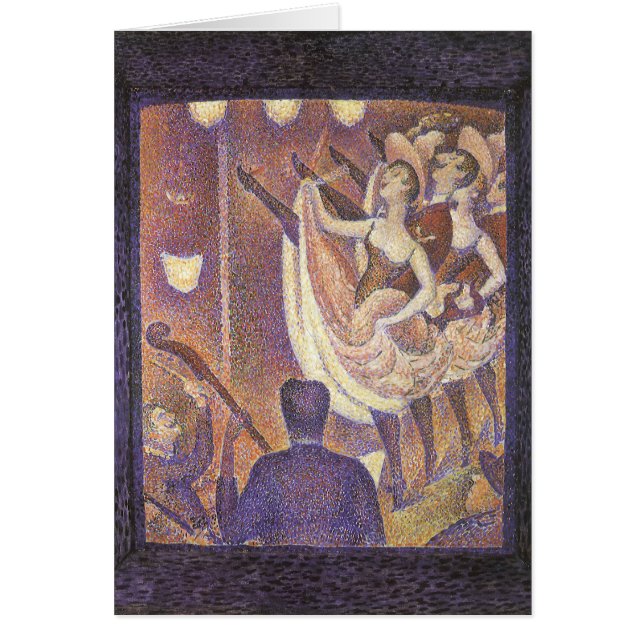 Cartão The Can Dance, Le Chahut, por Georges Seurat (Frente)