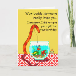 Cartão The Cat And The Fish Bowl Birthday Card