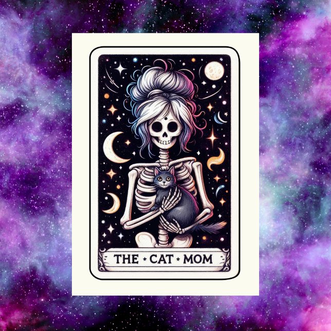 Cartão The Cat Mom Tarot Card Mother's Day Skeleton (The Cat Mom Tarot Card Mother's Day Skeleton
)