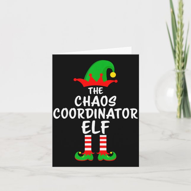 Cartão The Chaos Coordinator Elf Matching Family Christma (Frente)