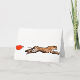 Cartão The Cheetah And The Red Balloon Birthday Card