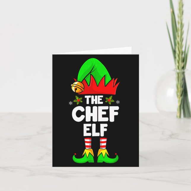Cartão The Chef Elf Shirt Matching Family Chef Christmas  (Frente)