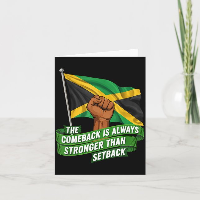 Cartão The Comeback Is Always Stronger Jamaica Strong Fla (Frente)