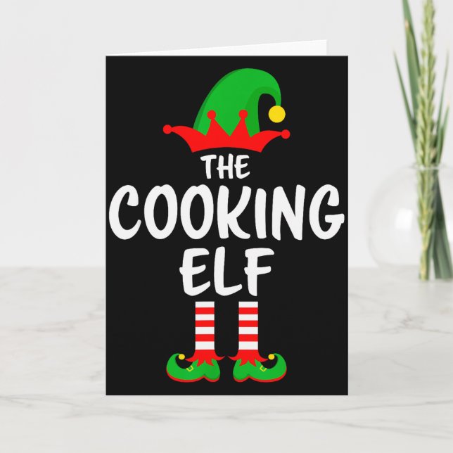 Cartão The Cooking Elf Matching Family Christmas  (Frente)