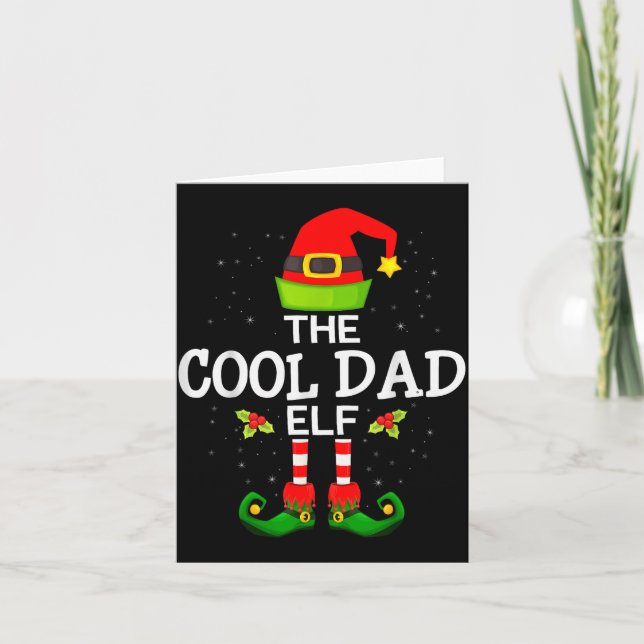 Cartão The Cool Dad Elf Christmas Family Matching Pajama  (Frente)
