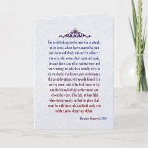 Cartão The Credit Belongs to the Man in the Arena