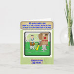 Cartão The Cricket Box. 21st birthday card<br><div class="desc">21st cricket birthday card with hilarious image of wearing a box to play cricket</div>