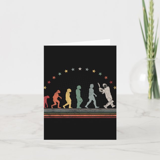 Cartão The Cricket Evolution Retro Cricketer Men Cricket  (Frente)