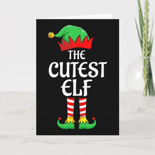 Cartão The Cutest Elf Xmas Matching Christmas Family Paja (Frente)