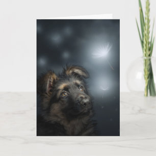 Cartão The dandelion German shepherd Folded Greeting Card