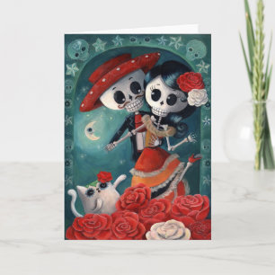 Cartão The Day of The Dead Skeleton Lovers