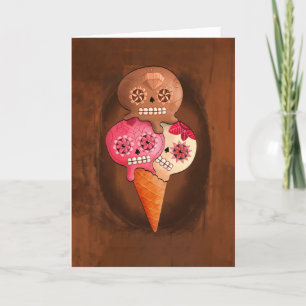 Cartão The Day of The Dead Sugar Skulls Ice Cream