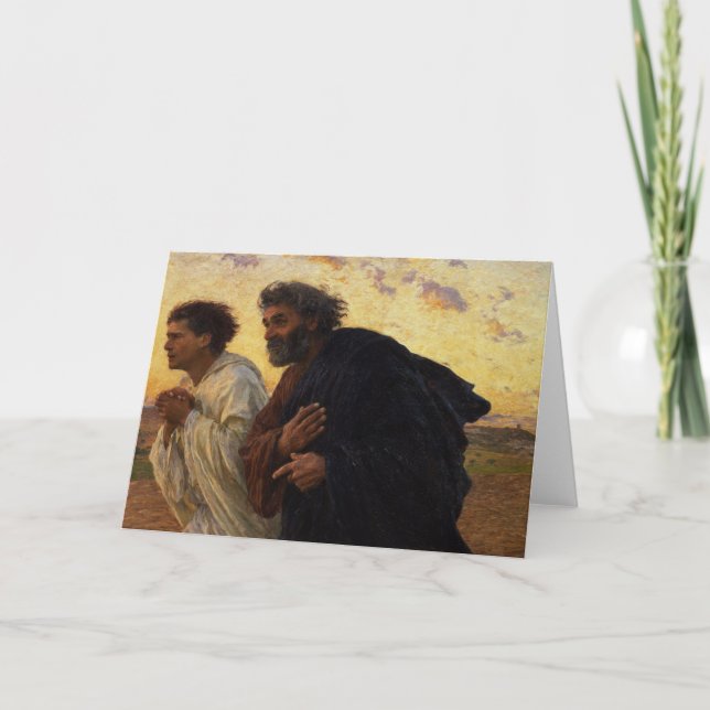 Cartão The Disciples Peter and John Running (Frente)