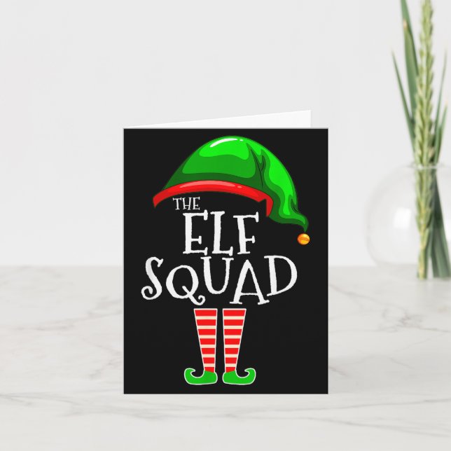 Cartão The Elf Squad Family Matching Group Christmas  (Frente)