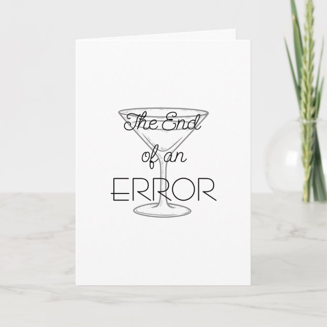 Cartão The End of an Error Martini Divorce Card (Frente)