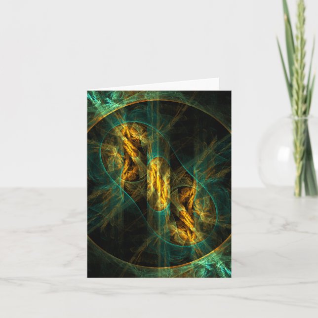 Cartão The Eye of the Jungle Abstract Art Note Card (Frente)