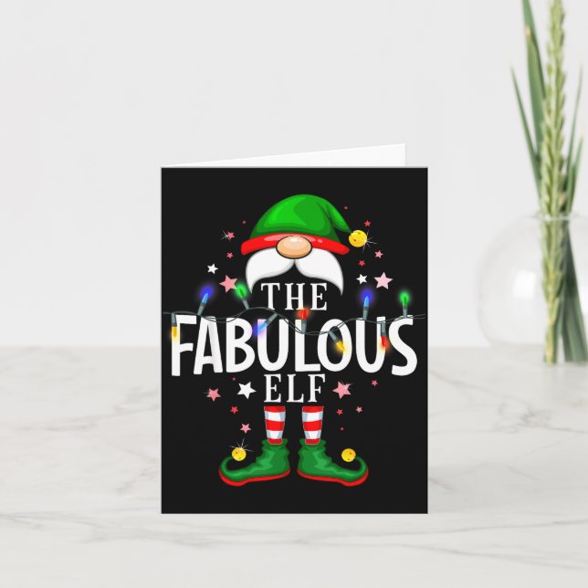 Cartão The Fabulous Elf Christmas Family Pajama Party  (Frente)