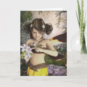 Cartão The Fairy and the Dragonfly Birthday Card