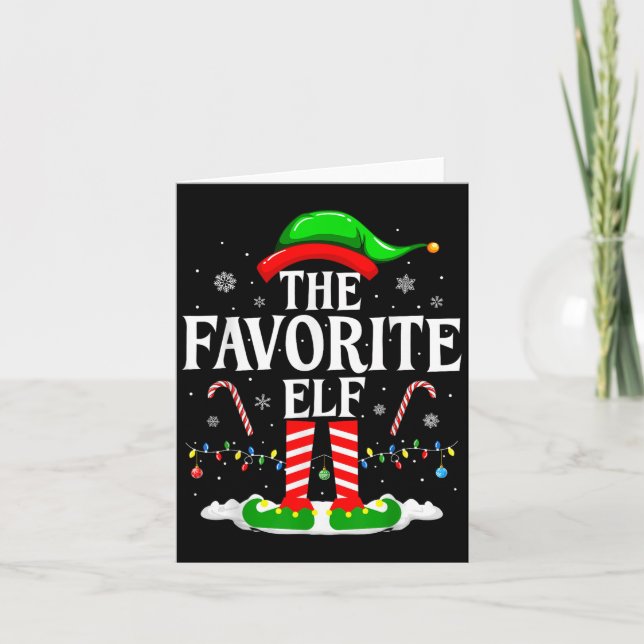 Cartão The Favorite Elf Funny Xmas Matching Family Christ (Frente)