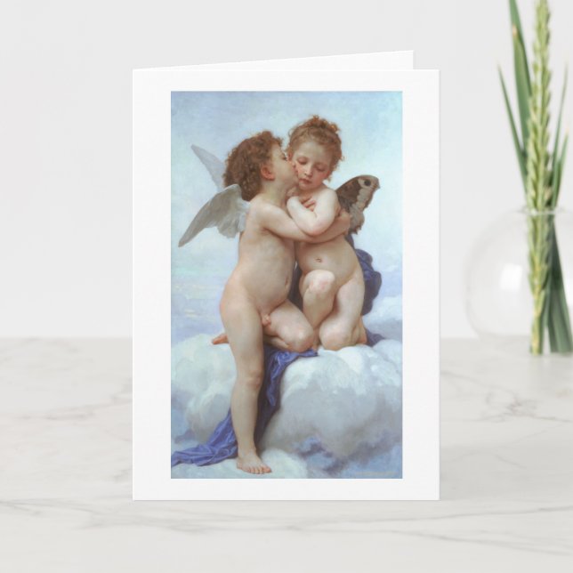 Cartão The First Kiss, Amor and Psyche, Bouguereau (Frente)