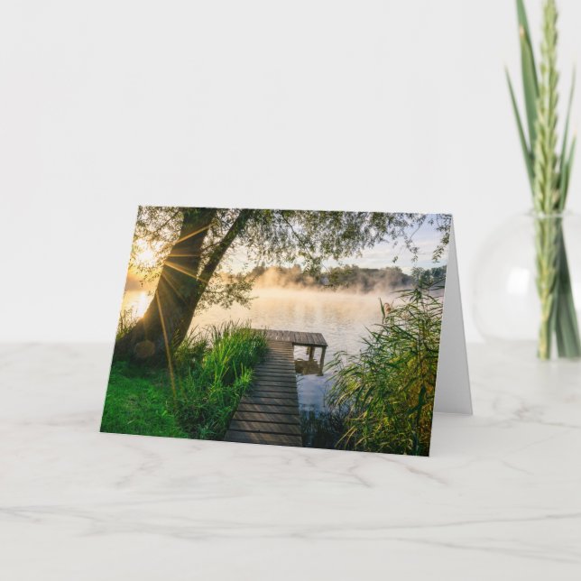 Cartão The First Sunrays at Wesslinger See (Frente)