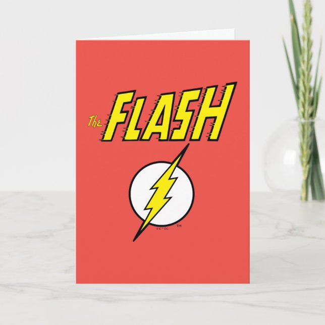 Cartão The Flash Name & Lightning Bolt Logo (Frente)