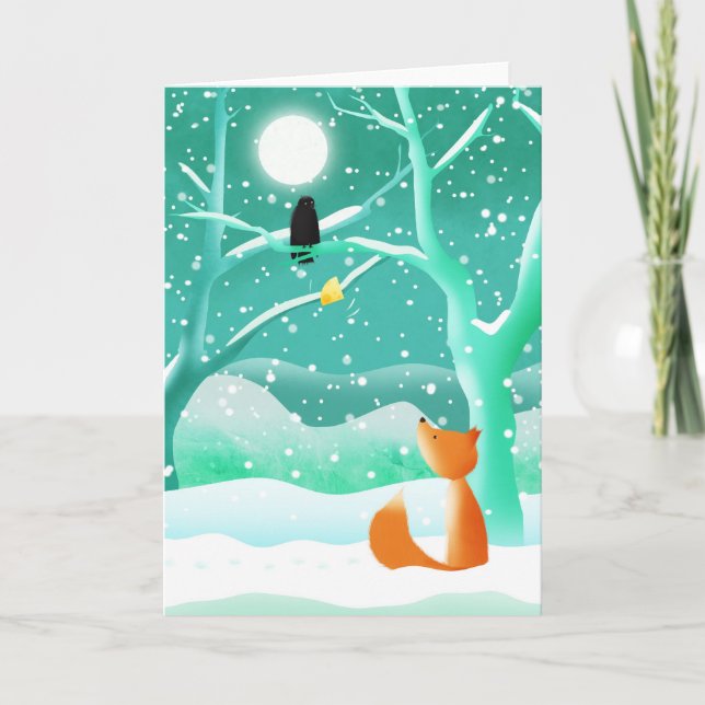 Cartão The fox and the crow - greeting card (Frente)