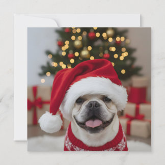 Cartão The French Bulldog Custom Christmas Greeting