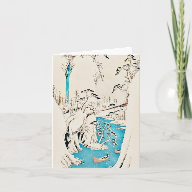 Cartão The Fuji River in Snow (Frente)