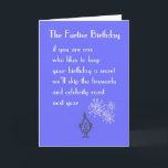 Cartão The Furtive Birthday - a funny birthday poem<br><div class="desc">A Birthday Card featuring a bad poem and illustration for the person who likes to keep their special day a secret.</div>