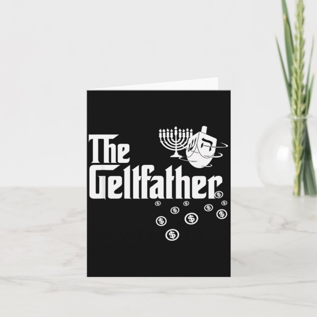 Cartão The Geltfather Hanukkah Gelt Dreidel Jewish Dad Me (Frente)