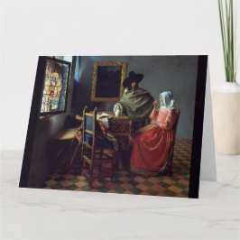 Cartão The Glass of Wine by Johannes Vermeer