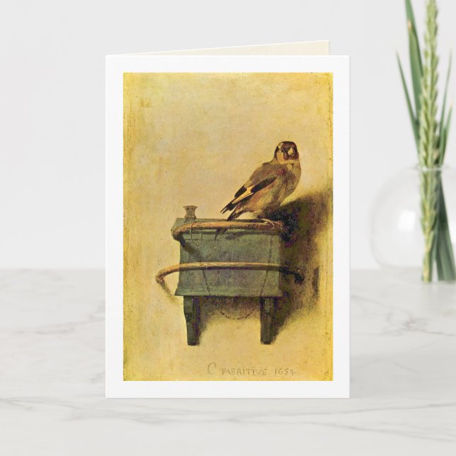 Cartão The Goldfinch. By Carel Fabritius (Frente)