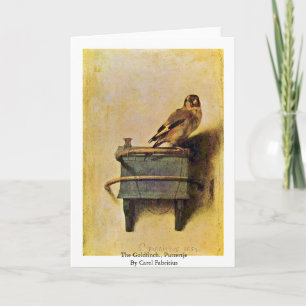 Cartão The Goldfinch., Puttertje By Carel Fabritius