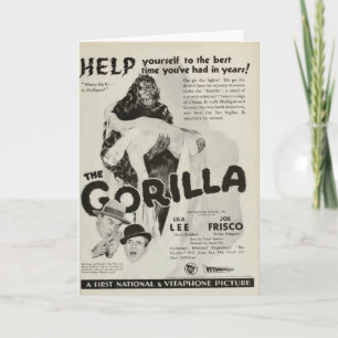 Cartão 'The Gorilla' 1930 movie ad greeting card