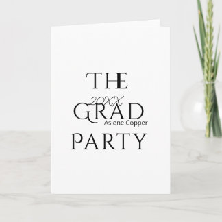 Cartão The grad party name 20XX bold letter graduatsimple