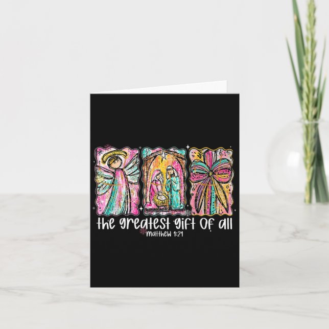 Cartão The Greatest Gift For All Christmas Nativity Jesus (Frente)