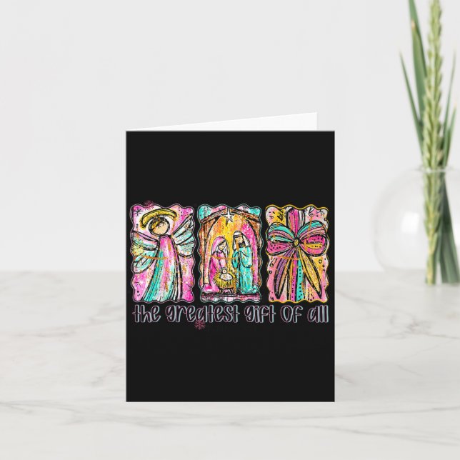Cartão The Greatest Gift For All Christmas Nativity Jesus (Frente)