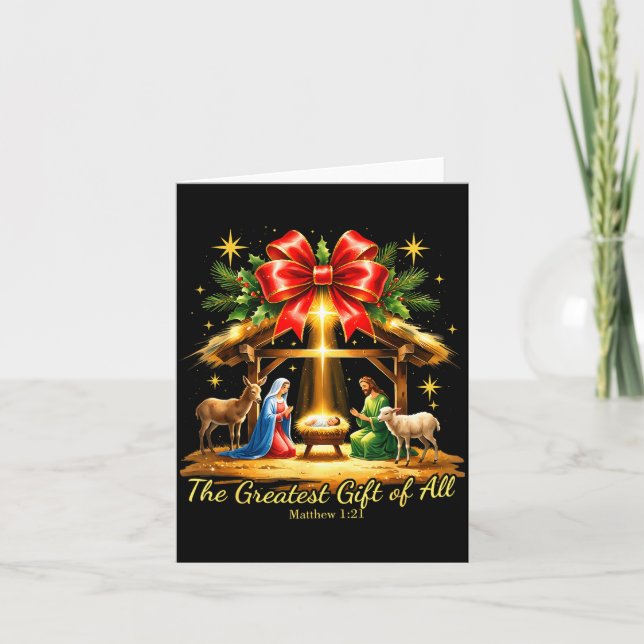 Cartão The Greatest Gift Of All Nativity Christian Christ (Frente)