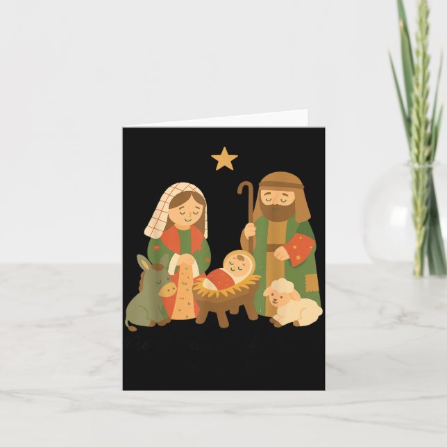 Cartão The Greatest Gift Off All Nativity Scene Jesus Mat (Frente)
