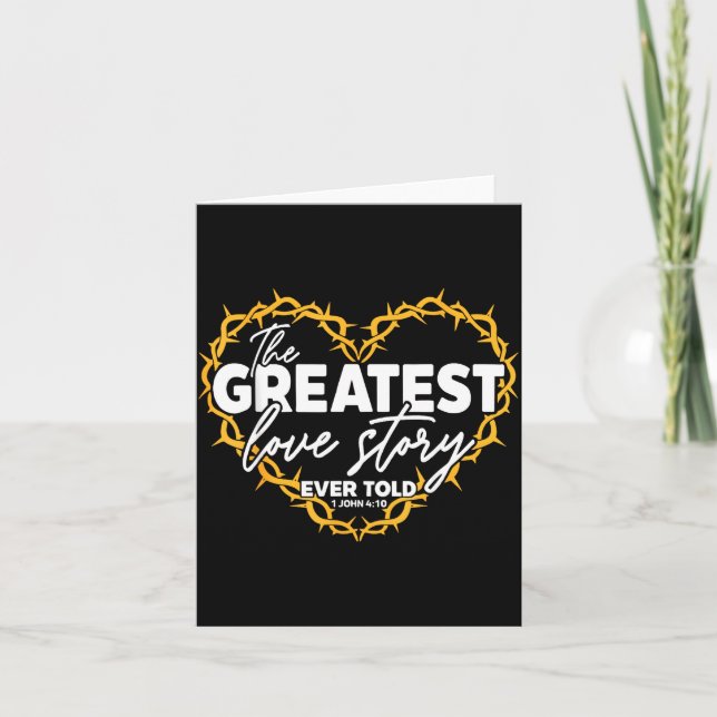 Cartão The Greatest Love Story Ever Told Bible Christian  (Frente)