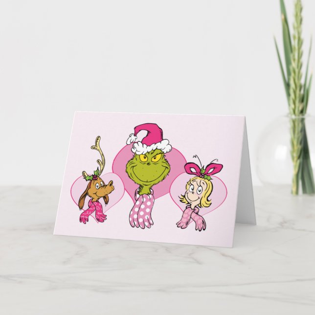 Cartão The Grinch Crew in Pink Valentine's Portrait (Frente)