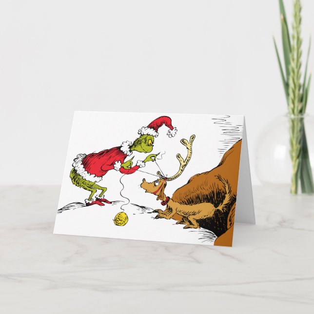 Cartão The Grinch Prepares Max the Reindeer (Frente)