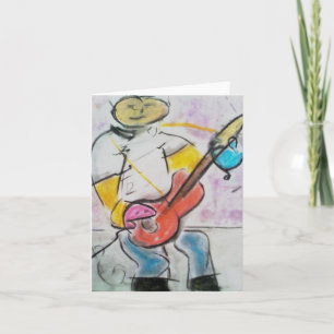 Cartão The Guitar Player  Pastel Note Card  By Brad Hines
