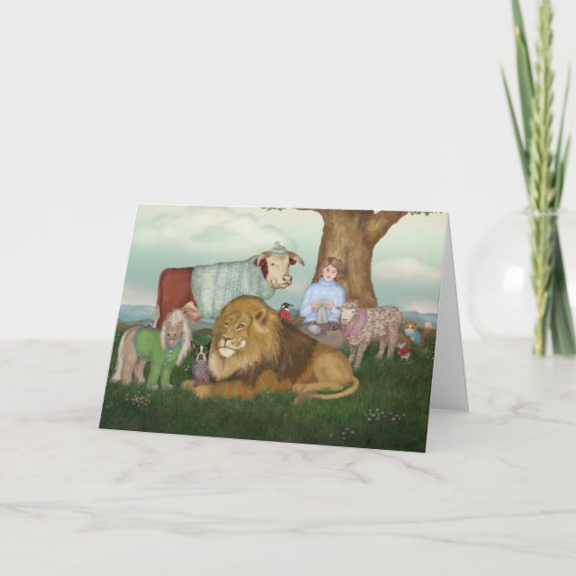 Cartão The Hand Knitted Peaceable Kingdom Card (Frente)